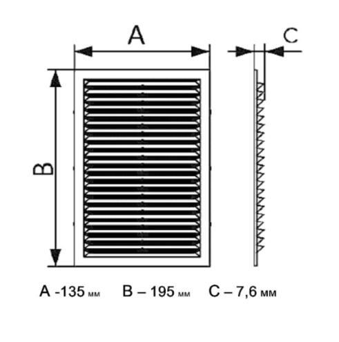 Вентиляционная решетка прямоугольная 150х210