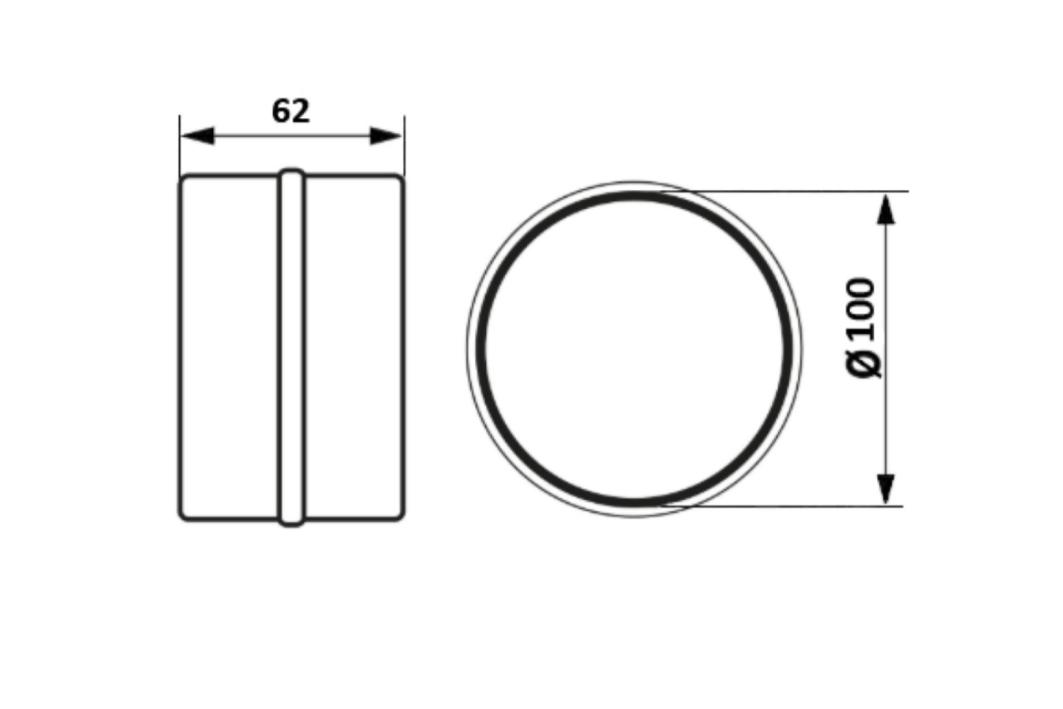 Соединитель воздуховода 100мм 